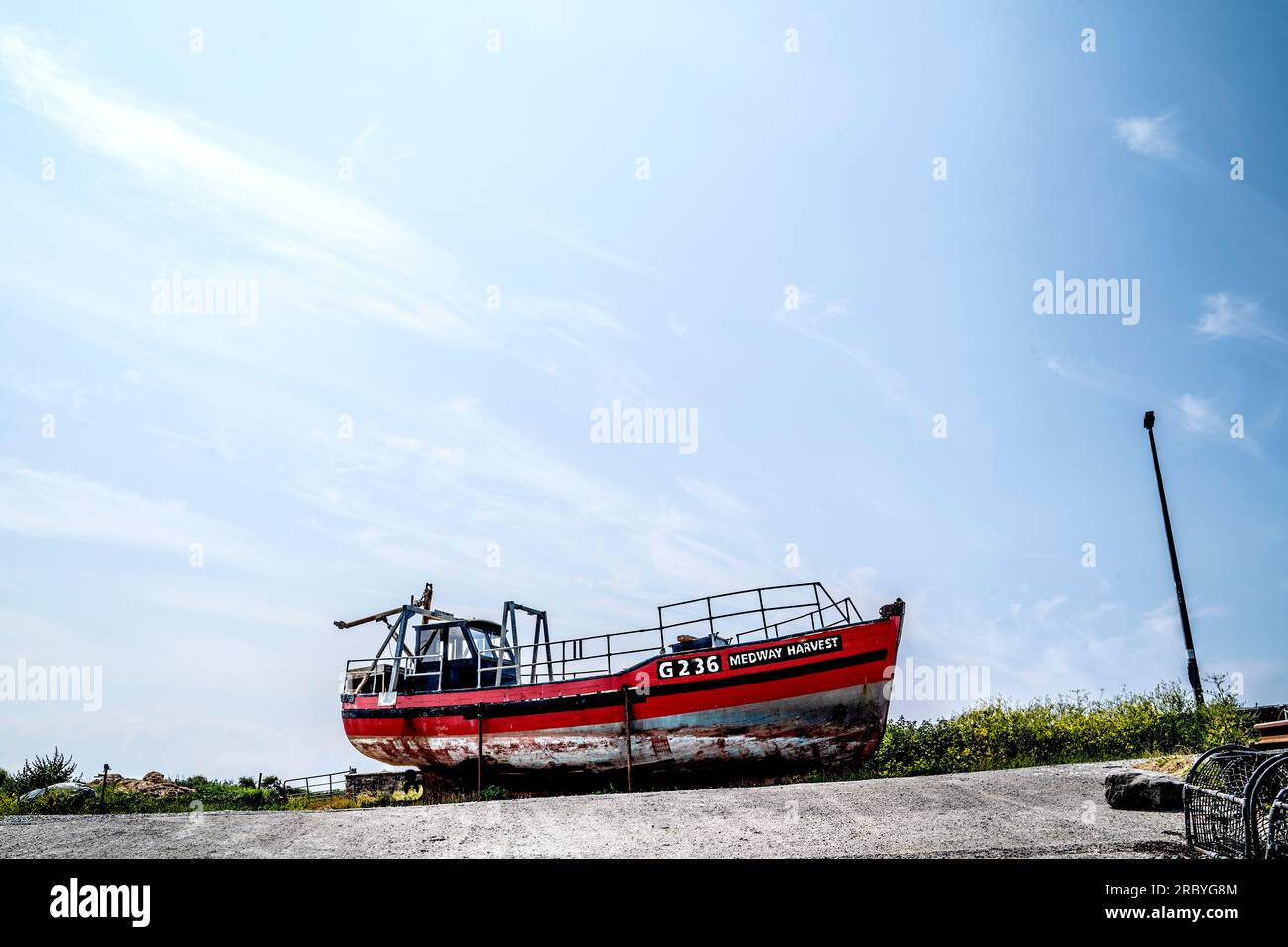 Abbandonata la pesca in barca Foto Stock