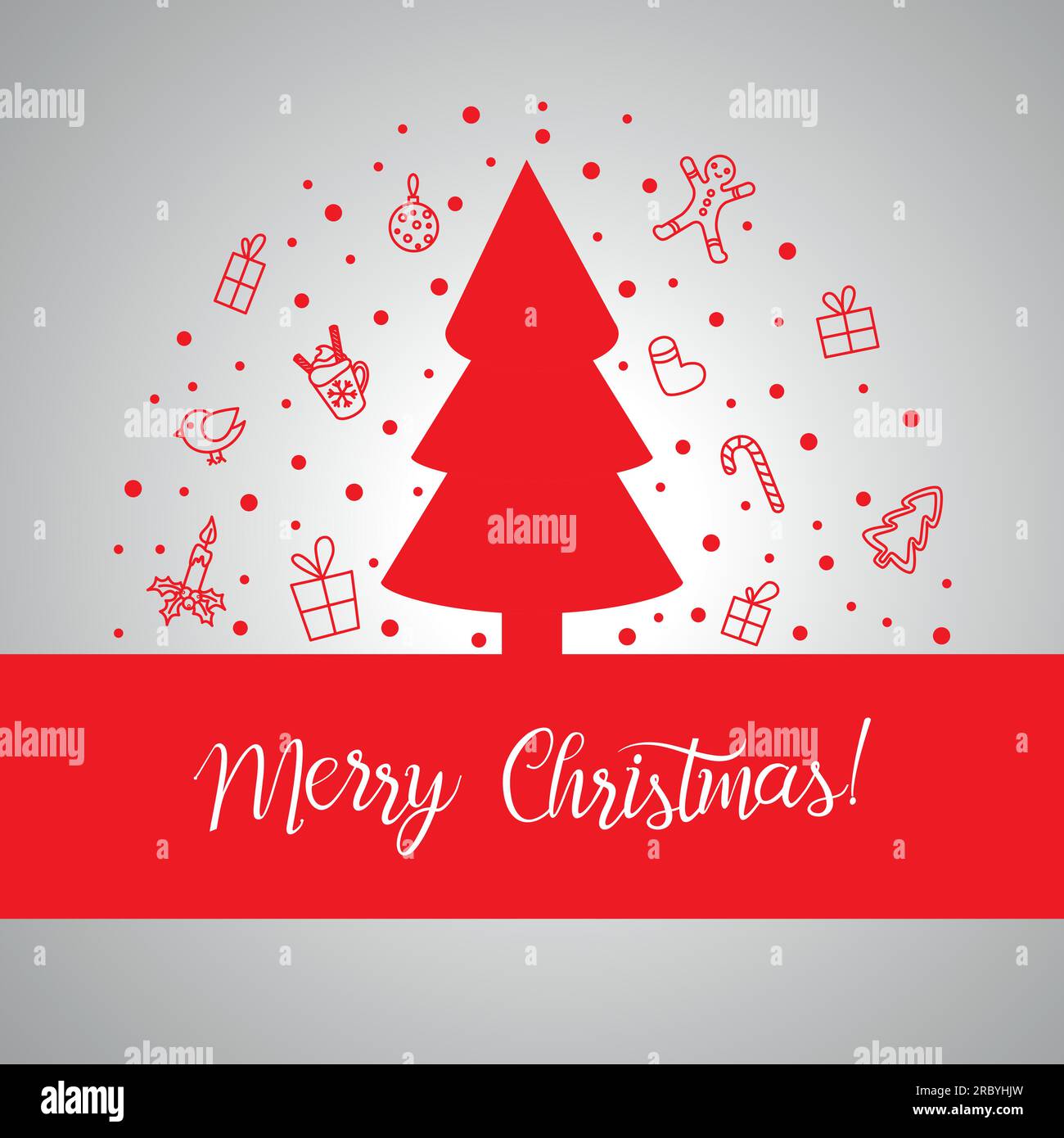 Biglietto d'auguri con buon Natale Illustrazione Vettoriale