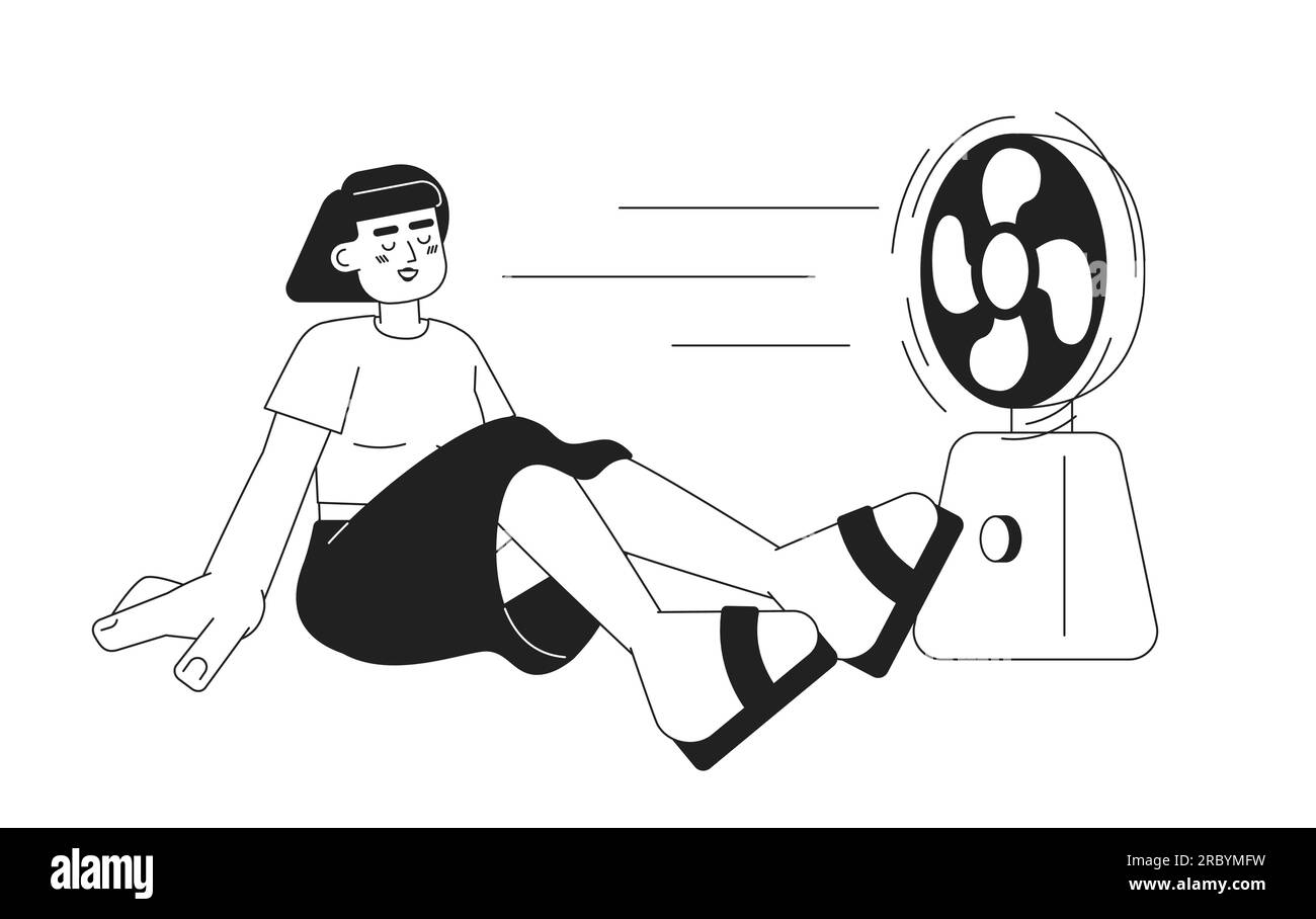 Illustrazione spot vettoriale monocromatico per le tifosi estive Illustrazione Vettoriale