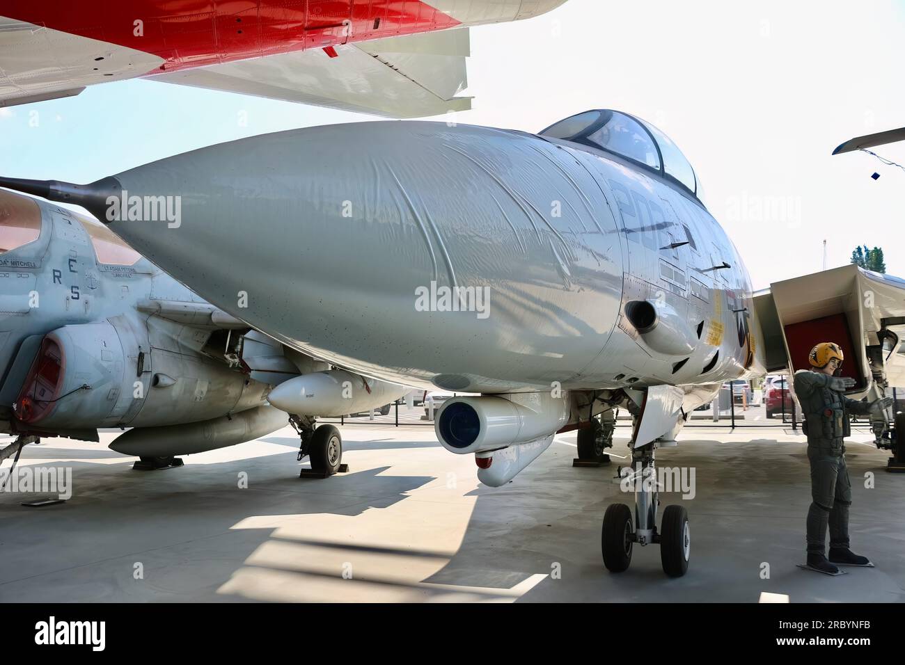 Grumman F-14A Tomcat Aircraft carrier caccia a reazione di superiorità aerea il Museum of Flight Seattle Washington State USA Foto Stock