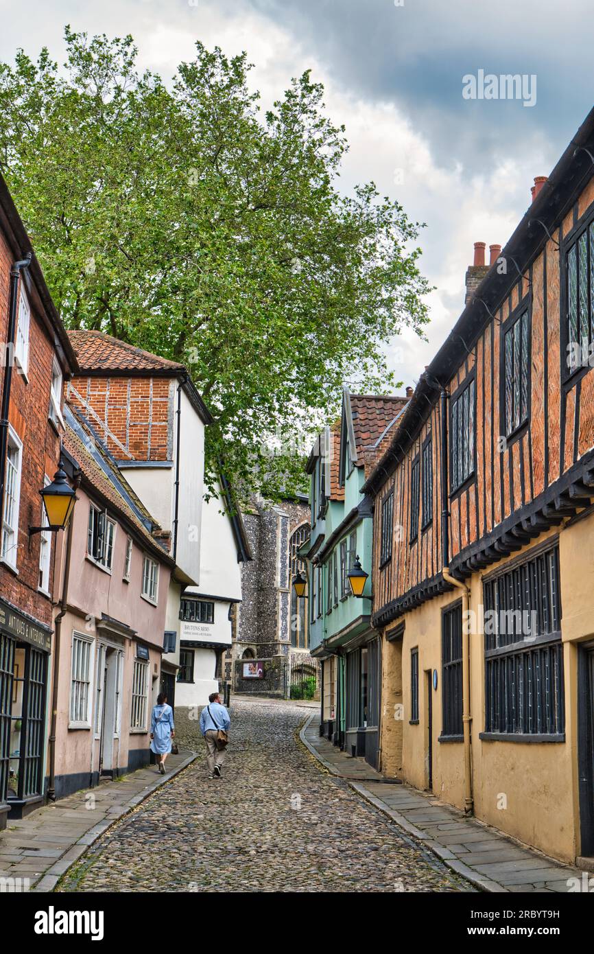 Elm Hill, Norwich Foto Stock