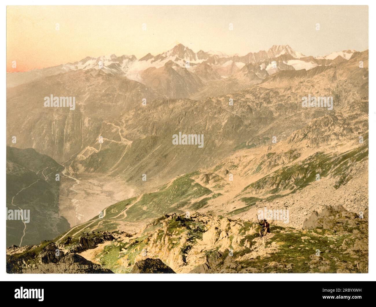 Passo Furka, Alpi Svizzere, Uri, Svizzera 1890. Foto Stock