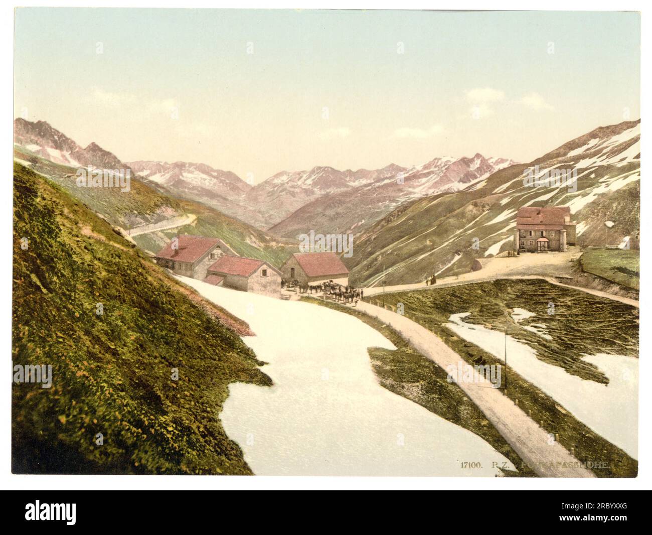 Passo Furka, Alpi Urner, Uri, Svizzera 1890. Foto Stock