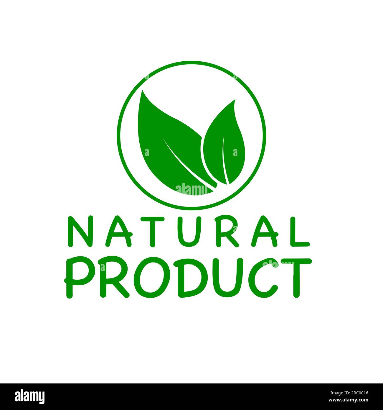 Logo o icona del prodotto naturale, sfondo bianco logo del prodotto naturale Illustrazione Vettoriale