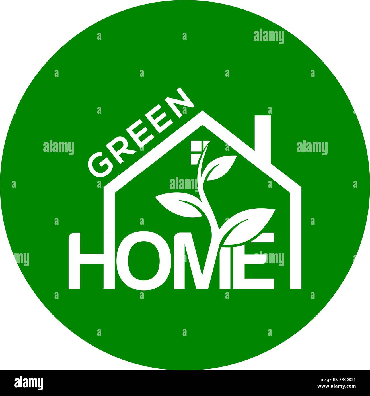 Logo o icona Home verde, logo Home verde Illustrazione Vettoriale