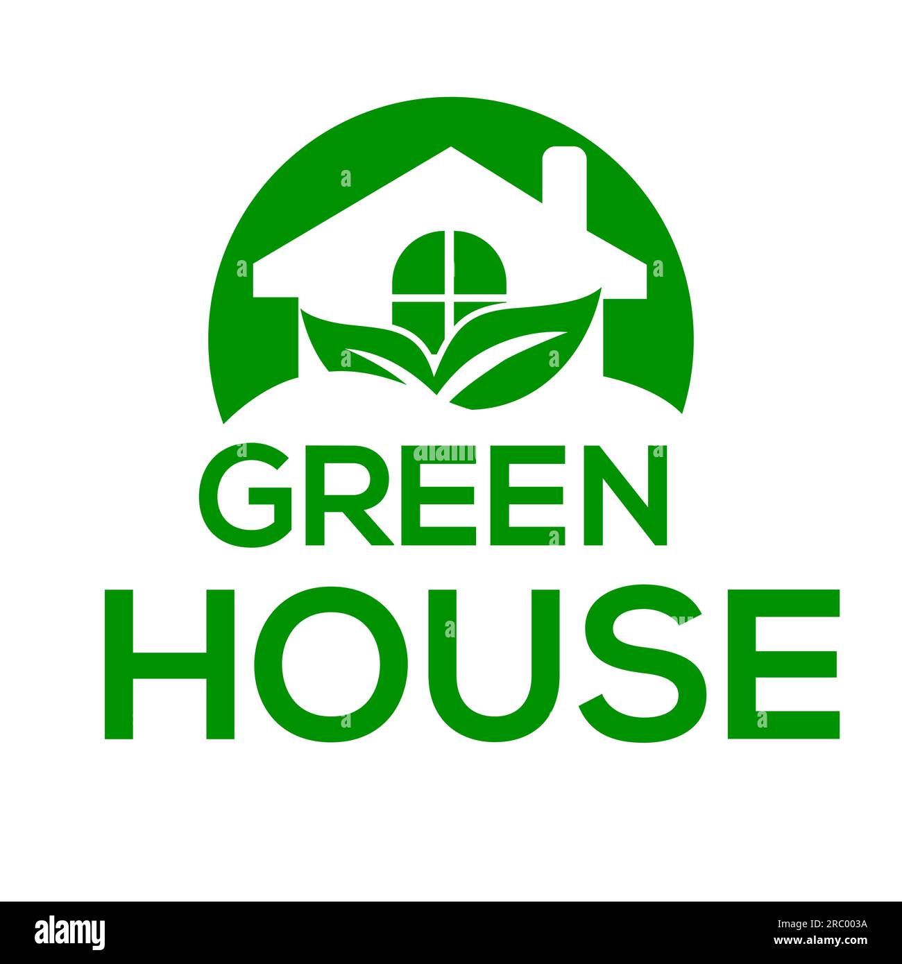 Logo o icona Green House Vector, sfondo bianco Logo Green House Illustrazione Vettoriale