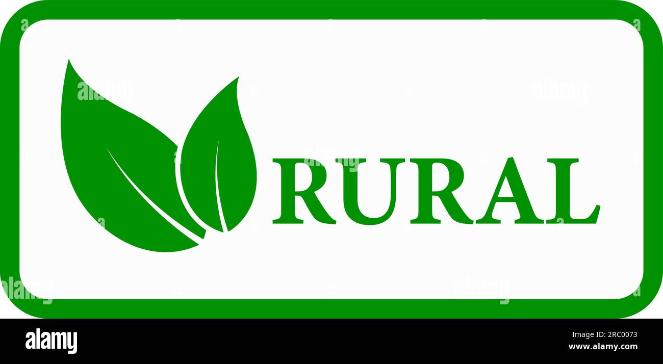 Logo o icona del vettore delle foglie rurali, logo delle foglie rurali con sfondo bianco Illustrazione Vettoriale