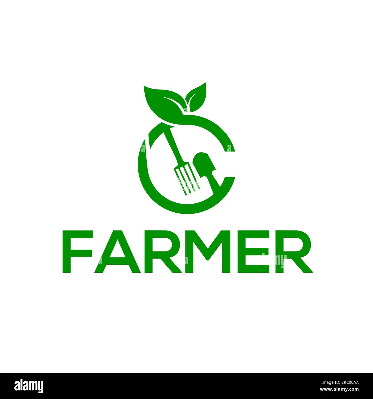 Logo agricoltore su sfondo bianco, logo vettore agricoltore o icona Illustrazione Vettoriale