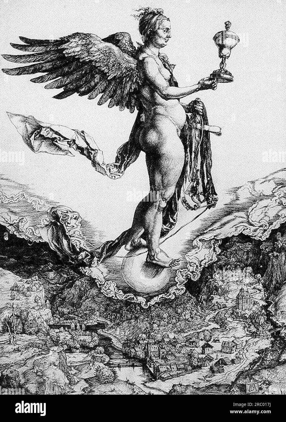 Nemesis (la grande fortuna) 1503 di Albrecht durer Foto Stock