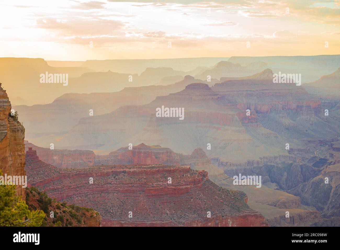 Grand Canyon al tramonto, nel Grand Canyon National Park, Arizona Foto Stock
