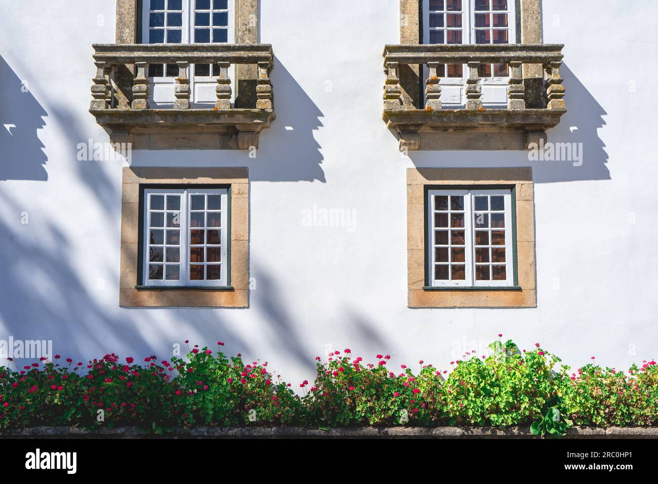 Primo piano dalla facciata del Palazzo Mateus, Vila Real, Portogallo. Foto Stock