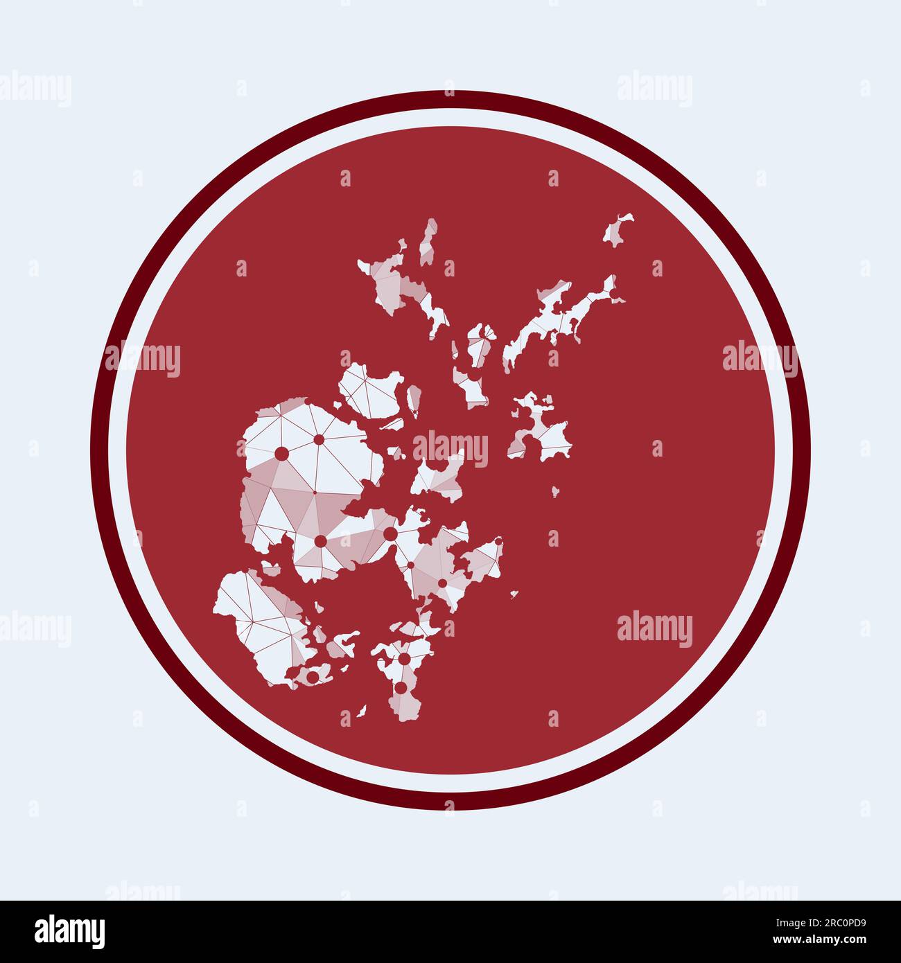 Icona delle isole Orcadi. Logo tecnologico alla moda dell'isola. Design rotondo con mesh geometrica. Tecnologia, Internet, rete, concetto di telecomunicazione. Vector Ill. (Guasto vettore Illustrazione Vettoriale