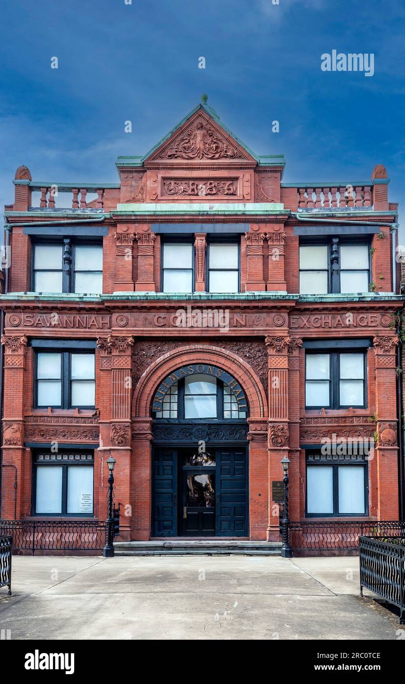 L'edificio Exchange fu costruito nel 1887 dall'architetto di Boston William Gibbons Preston e divenne il principale spedizioniere di cotone negli Stati Uniti Foto Stock