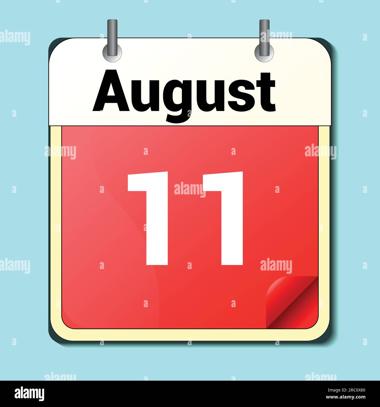 Giorno del calendario, formato immagine vettoriale, 11 agosto Illustrazione Vettoriale