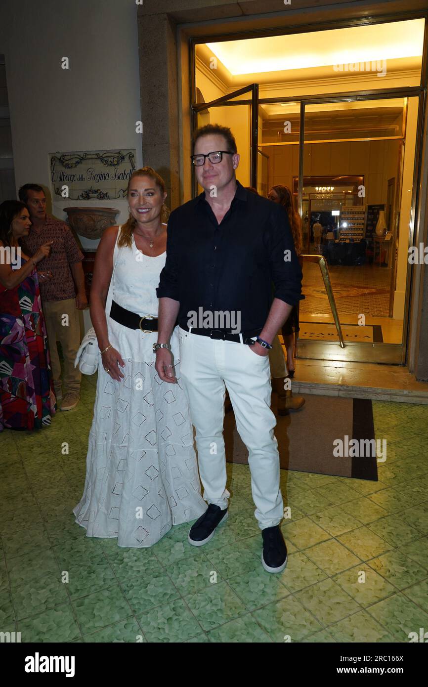 Ischia, Italia. 12 luglio 2023. Ischia Global Film Festival Awards Night Hotel Exit in the Photo Brendan Fraser Credit: Independent Photo Agency/Alamy Live News Foto Stock