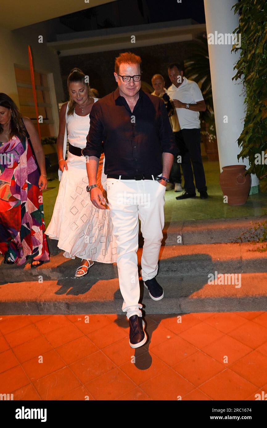Ischia, Italia. 12 luglio 2023. Ischia Global Film Festival Awards Night Hotel Exit in the Photo Brendan Fraser Credit: Independent Photo Agency/Alamy Live News Foto Stock
