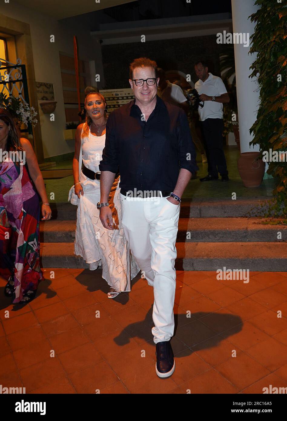 Ischia, Italia. 12 luglio 2023. Ischia Global Film Festival Awards Night Hotel Exit in the Photo Brendan Fraser Credit: Independent Photo Agency/Alamy Live News Foto Stock