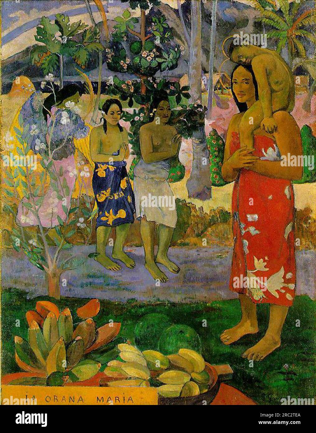 IA Orana Maria (We Hail Thee Mary) 1891; Polinesia francese di Paul Gauguin Foto Stock