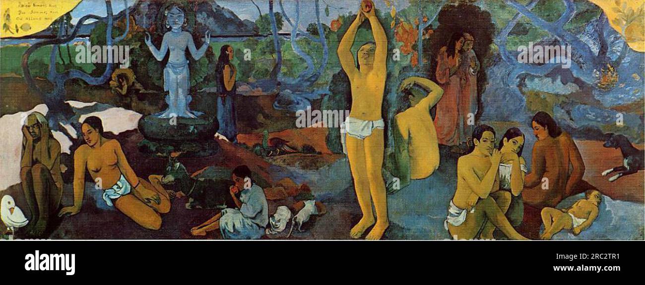 Da dove veniamo? Cosa siamo? Dove stiamo andando? 1897 - 1898; Punaauia, Polinesia francese di Paul Gauguin Foto Stock