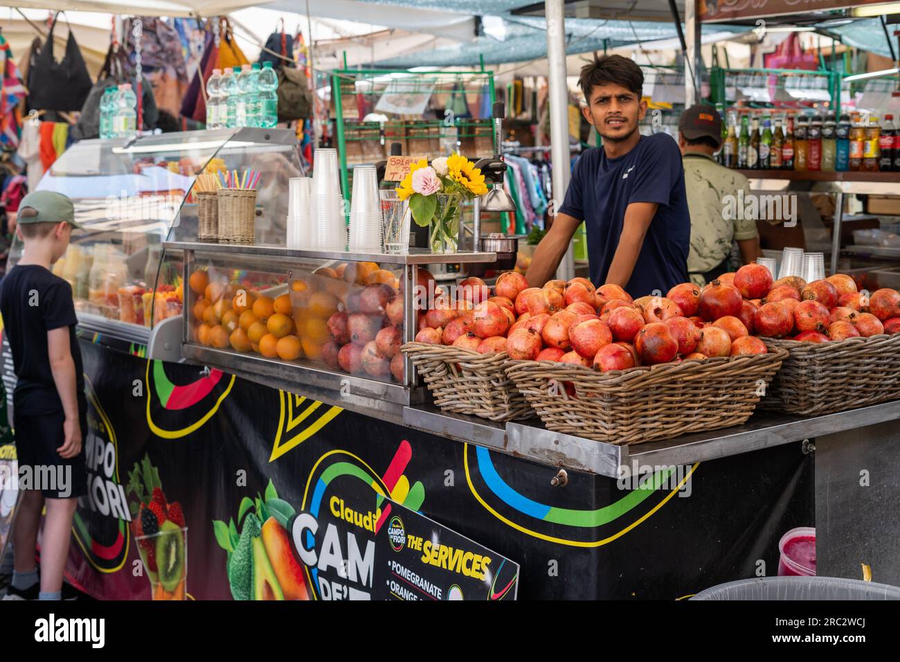 I prodotti del mercato dei mercati di Roma sono in bancarotta Foto Stock