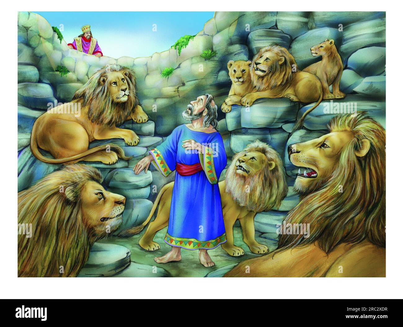 Generale-Daniel in The Lions Den , storie della bibbia Foto Stock