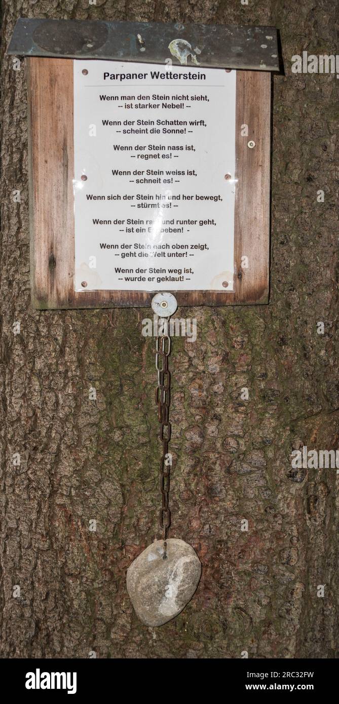 Parpaner Wetterstein o Parpan Weatherstone, Graubünden, Svizzera, Europa Foto Stock