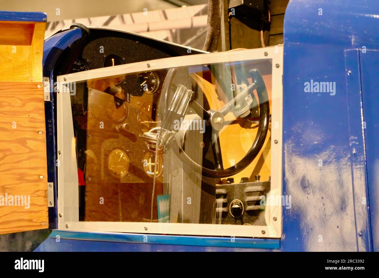 Link Flight trainer simulatore di volo di base aiuto per l'addestramento dei piloti chiave in mostra al Museum of Flight Seattle Washington State USA Foto Stock