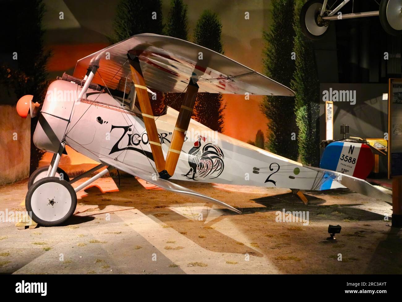 Riproduzione Nieuport 24bis biplano da caccia francese prima guerra mondiale il Museo del volo Seattle Washington State USA Foto Stock