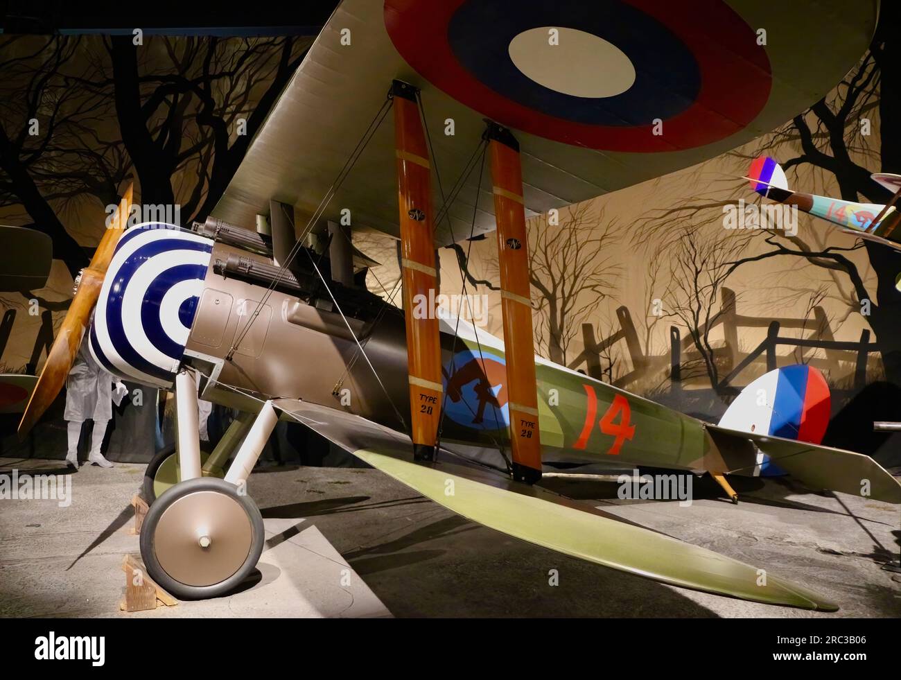 Aereo da caccia francese della prima guerra mondiale restaurato Nieuport 28 C1 tenente Quentin Roosevelt in mostra al Museum of Flight Seattle Washington State USA Foto Stock