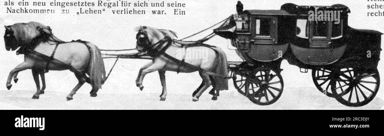 Posta, diligenza, vagone postale a nove posti, Reichspost tedesco, XIX secolo, IL COPYRIGHT DELL'ARTISTA NON DEVE ESSERE CANCELLATO Foto Stock