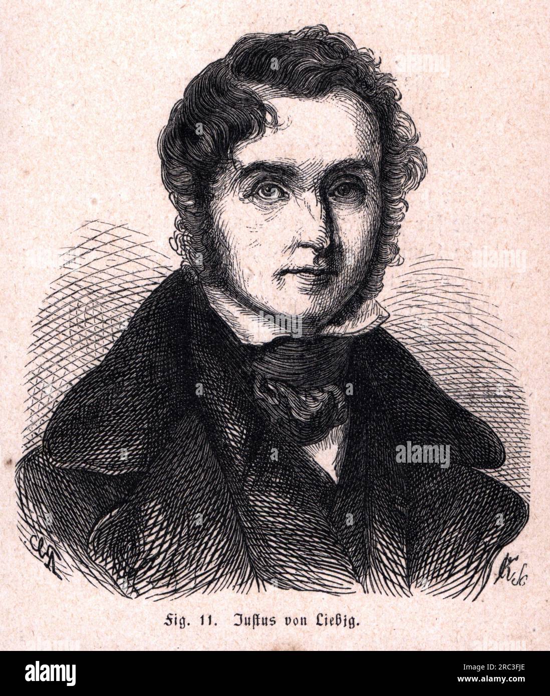 Liebig, Justus von, 12.5.1803 - 18.4,1873, chimico tedesco, incisione su legno, Alla fine del XIX secolo, IL COPYRIGHT DELL'ARTISTA NON DEVE ESSERE CANCELLATO Foto Stock