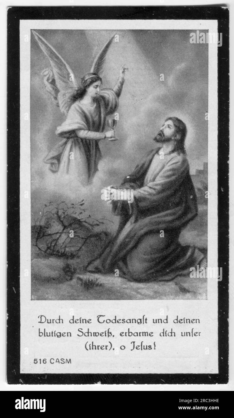 Morte, pratiche mortuarie, in scheda memoriam per Anna Maria Eicher, reverse, Steingaden, 15.3,1933, Il COPYRIGHT DELL'ARTISTA NON DEVE ESSERE CANCELLATO Foto Stock