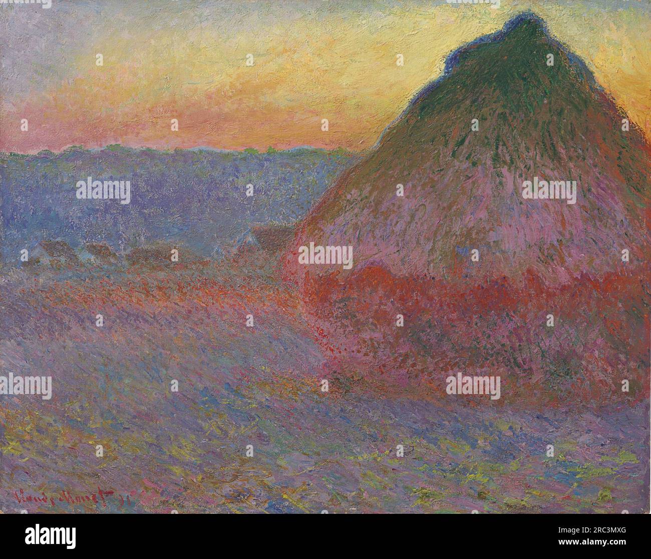 Grainstack alla luce del sole 1891; Giverny, Francia di Claude Monet Foto Stock