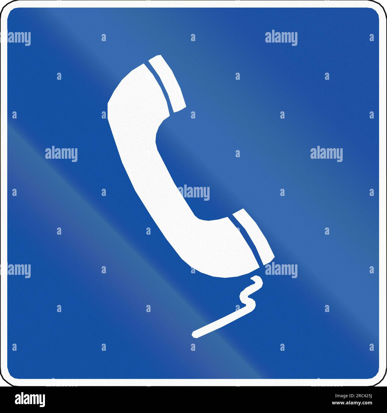 Cartello stradale ufficiale cileno: Telefono, variante B.. Foto Stock