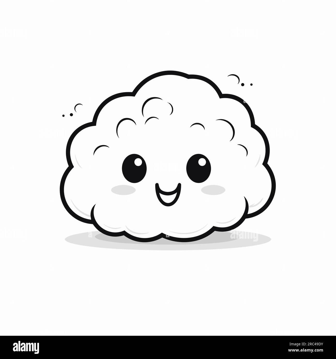 Cloud. Illustrazione fumettistica disegnata a mano su cloud. Illustrazione di cartoni animati in stile doodle vettoriale Illustrazione Vettoriale