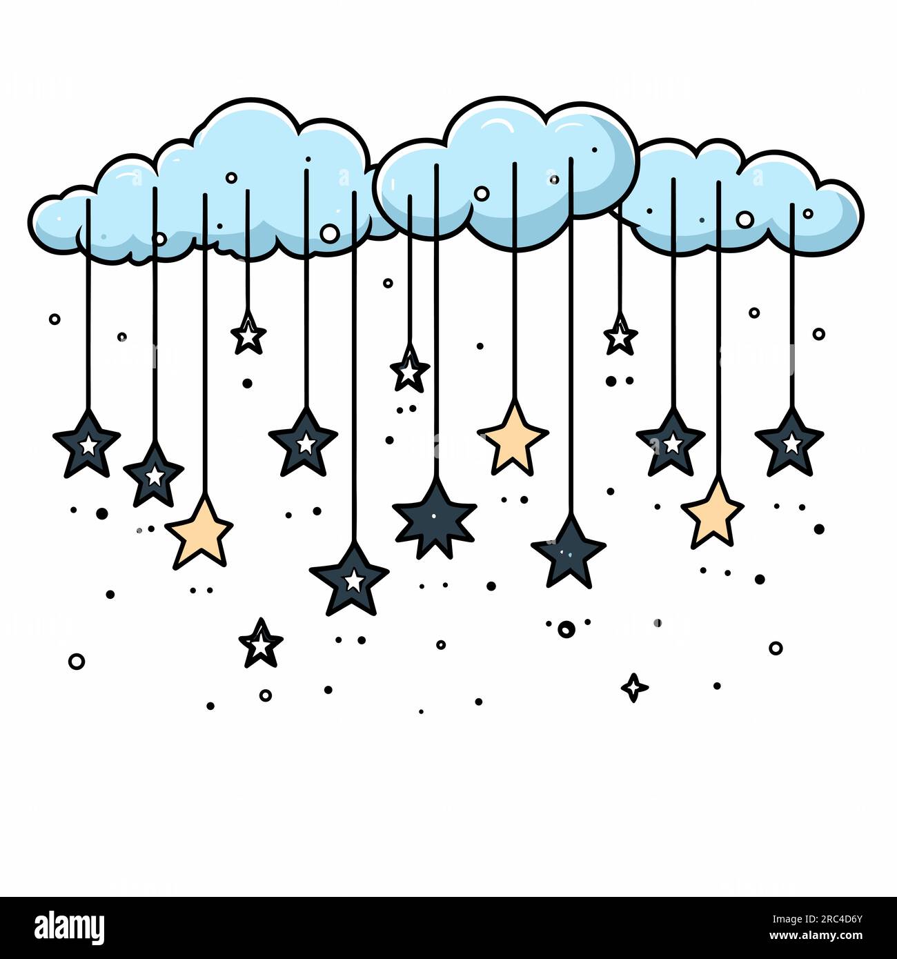 Cloud. Illustrazione fumettistica disegnata a mano su cloud. Illustrazione di cartoni animati in stile doodle vettoriale Illustrazione Vettoriale