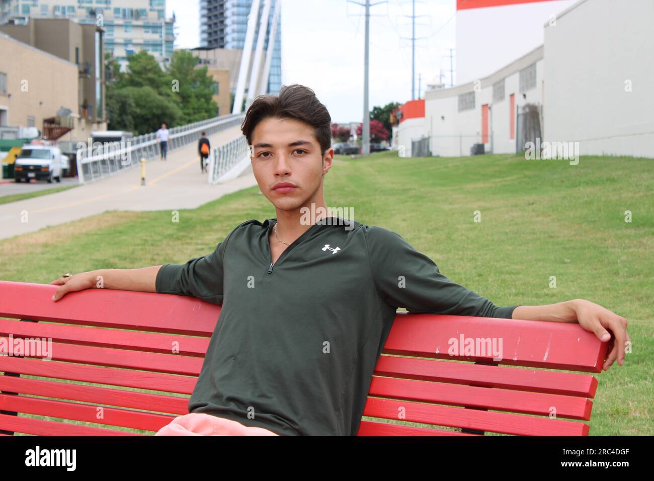 Latin male Model in visita a Dallas Foto Stock