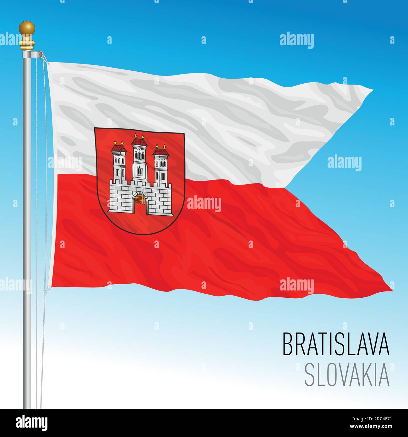 Bandiera della città di Bratislava, Slovacchia, paese europeo, illustrazione vettoriale Illustrazione Vettoriale