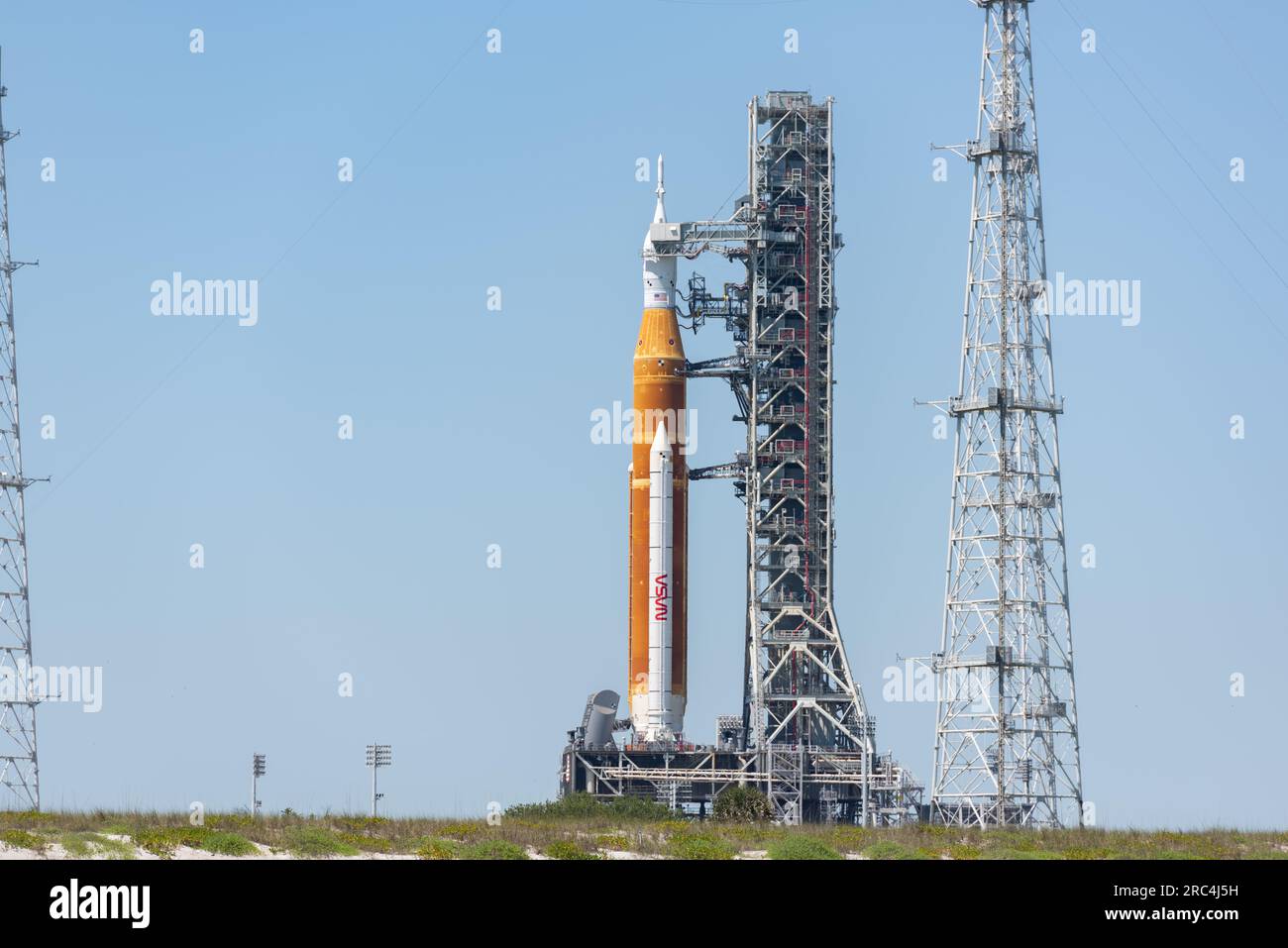 NASA Artemis i SLS Rocket Foto Stock