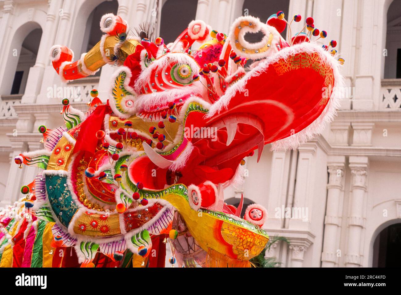 Dragon Dance durante il capodanno cinese a Macao, Macao, regione amministrativa speciale della Repubblica Popolare Cinese Foto Stock