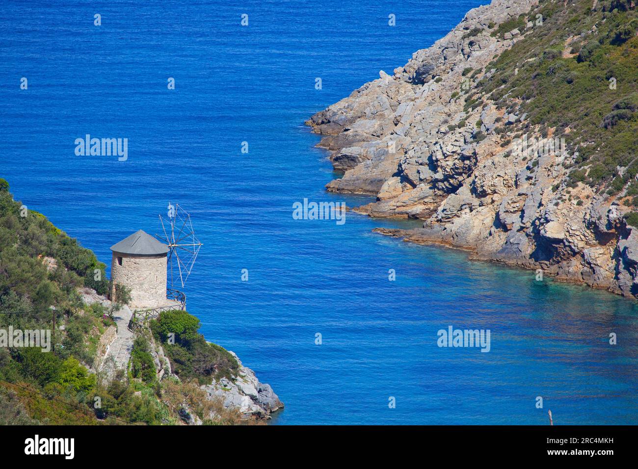 Spiaggia di Gialia, isola di Alonissos, Sporades, Grecia. Foto Stock