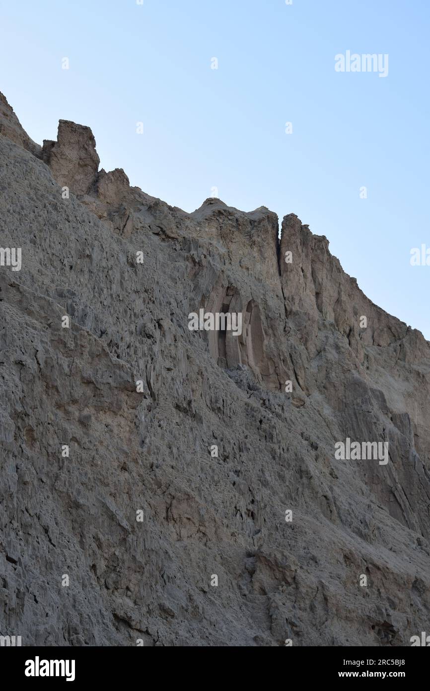 Lot's Wife Rock Formation - Monte Sodom vicino al bacino inferiore del Mar morto in Israele Foto Stock