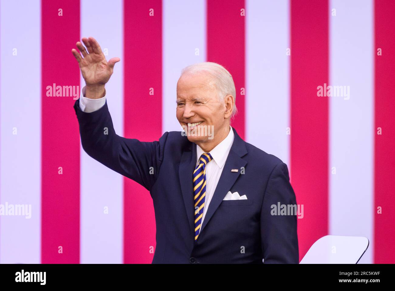 VILNIUS, Lituania. 12 luglio 2023. Joe Biden commenta dopo IL SUMMIT NATO 2023. Crediti: Gints Ivuskans/Alamy Live News Foto Stock