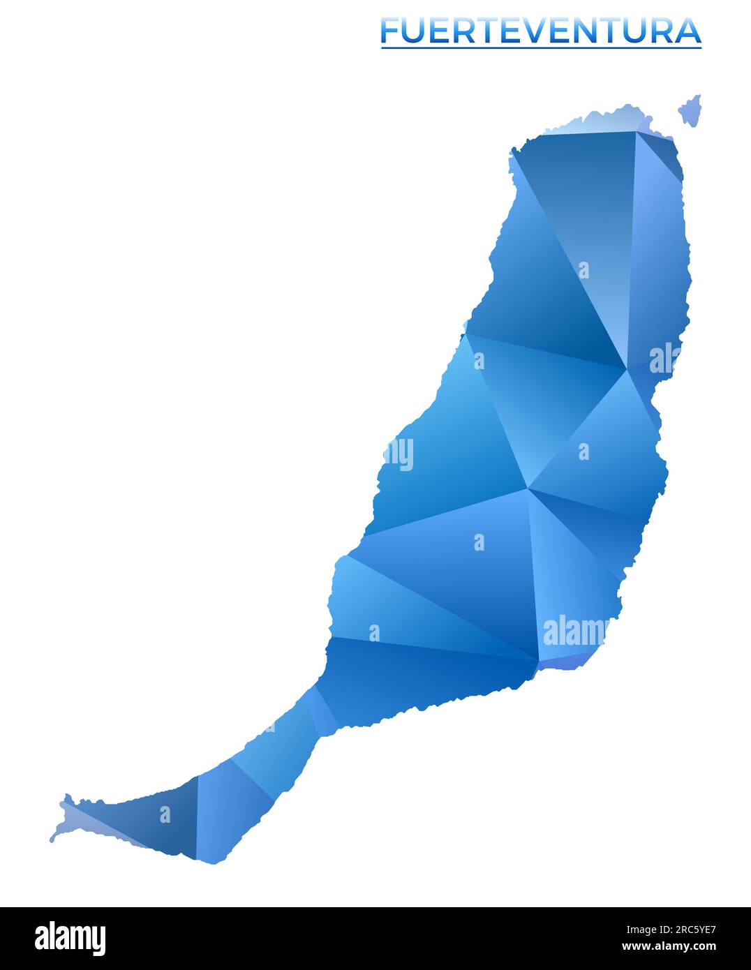 Mappa vettoriale poligonale di Fuerteventura. Isola geometrica vibrante in basso stile poli. Eccellente illustrazione per le tue infografiche. Illustrazione Vettoriale