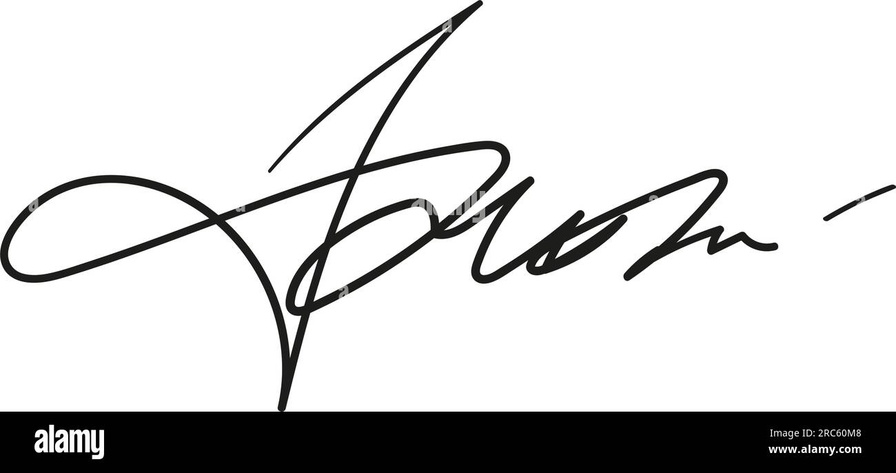 Esempi di autografi falsi. Firme disegnate a mano, esempi di documenti, certificati e contratti con scritte a mano e a inchiostro. Illustrazione Vettoriale