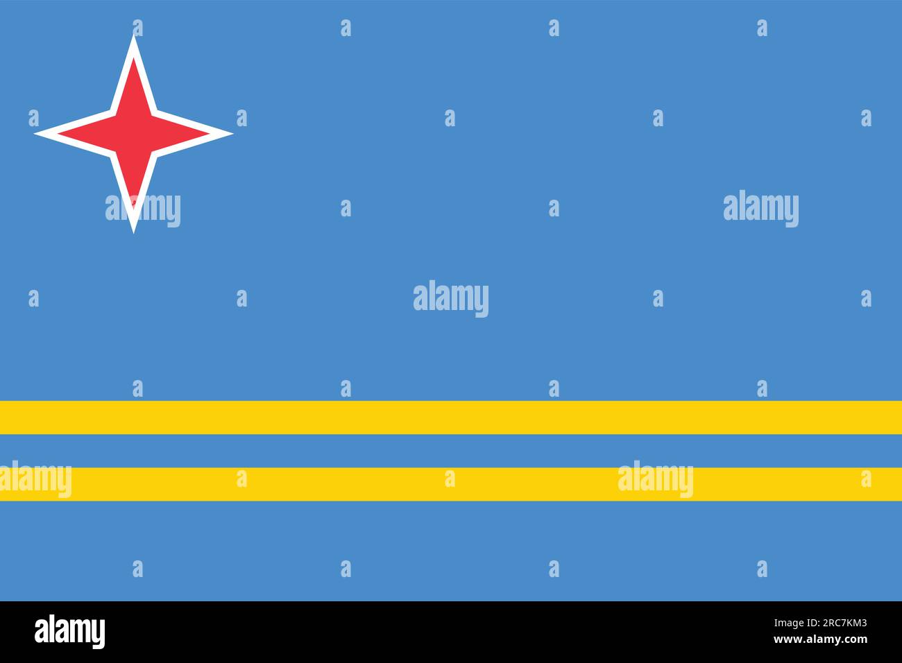 Bandiera di Aruba - illustrazione vettoriale. Illustrazione Vettoriale