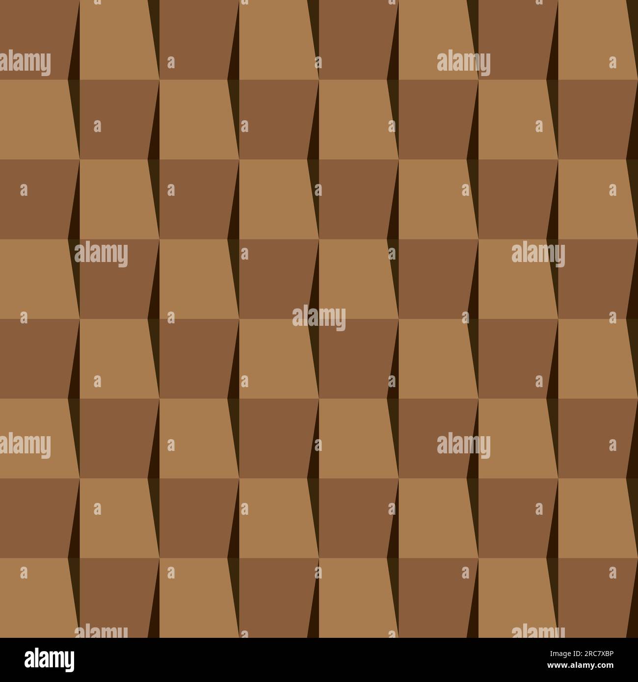 Schema tegole marrone. 3D come pattern vettoriale senza giunture. Illustrazione Vettoriale