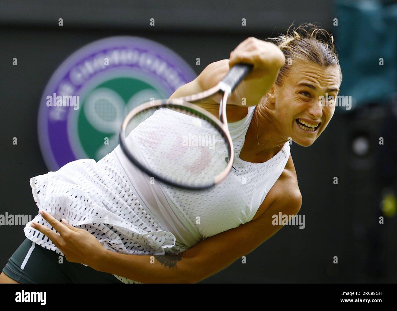 La bielorussa Aryna Sabalenka gioca contro Madison Keys negli Stati