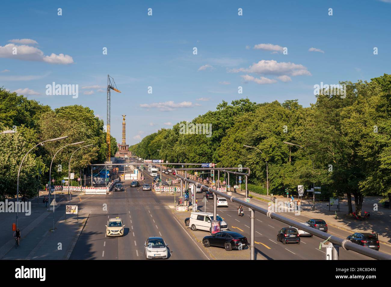 Germania , Berlino , 12.07.2023 , cantiere in via del 17 giugno a Berlino Foto Stock