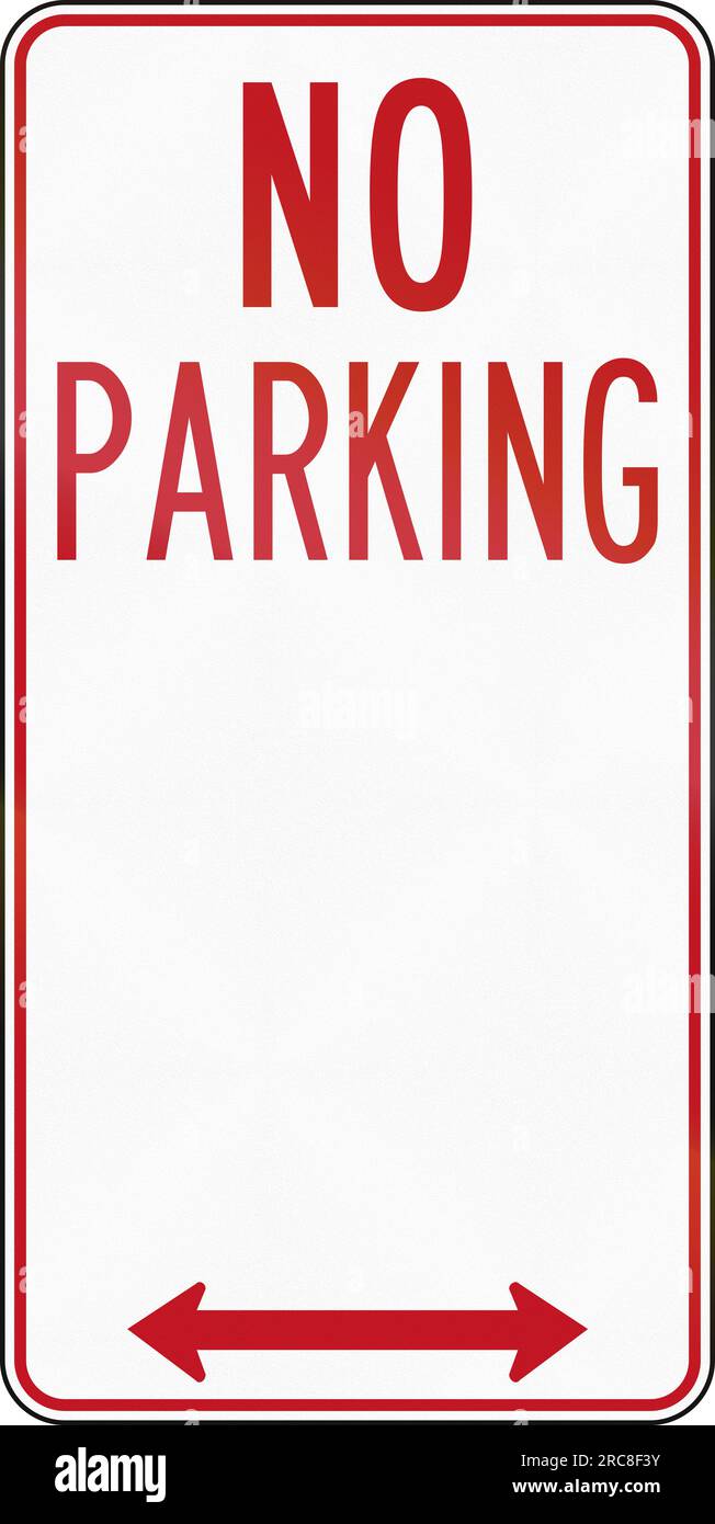 Indicazione storica del traffico australiano: Non è consentito parcheggiare lungo la carreggiata. Foto Stock
